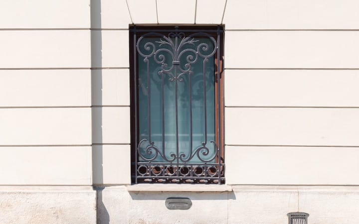Grille de protection de fenêtre ornementale en acier